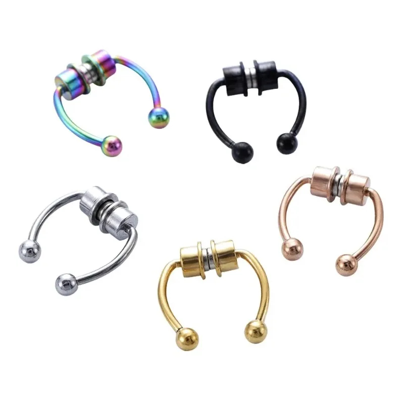 Body Jewelry Nose - 1/2/3 Buah Cincin Hidung Magnetik Palsu,