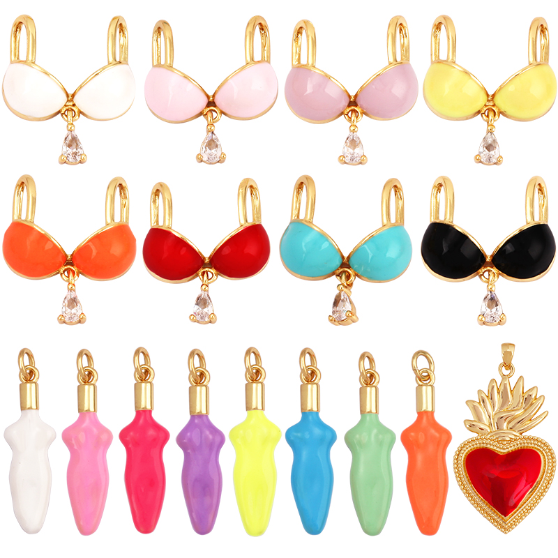 Body Jewelry Real Gold - Liontin jimat Model tubuh wanita Bra