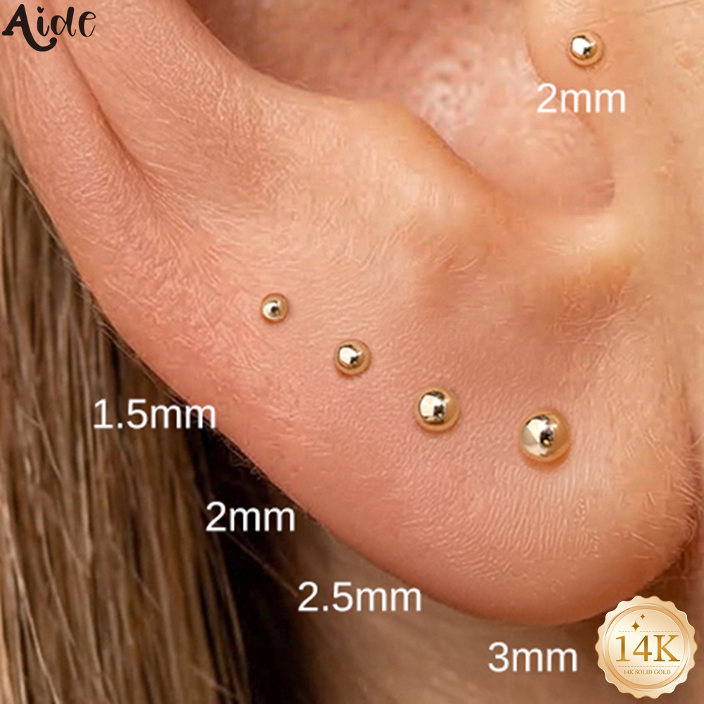 Body Jewelry Hypoallergenic - Anting-anting tusuk tulang rawan emas padat