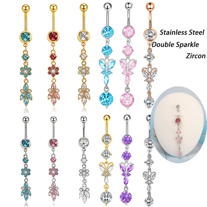 Body Jewelry Co - 1pc Cincin Pusar Gaya Campuran Stainless