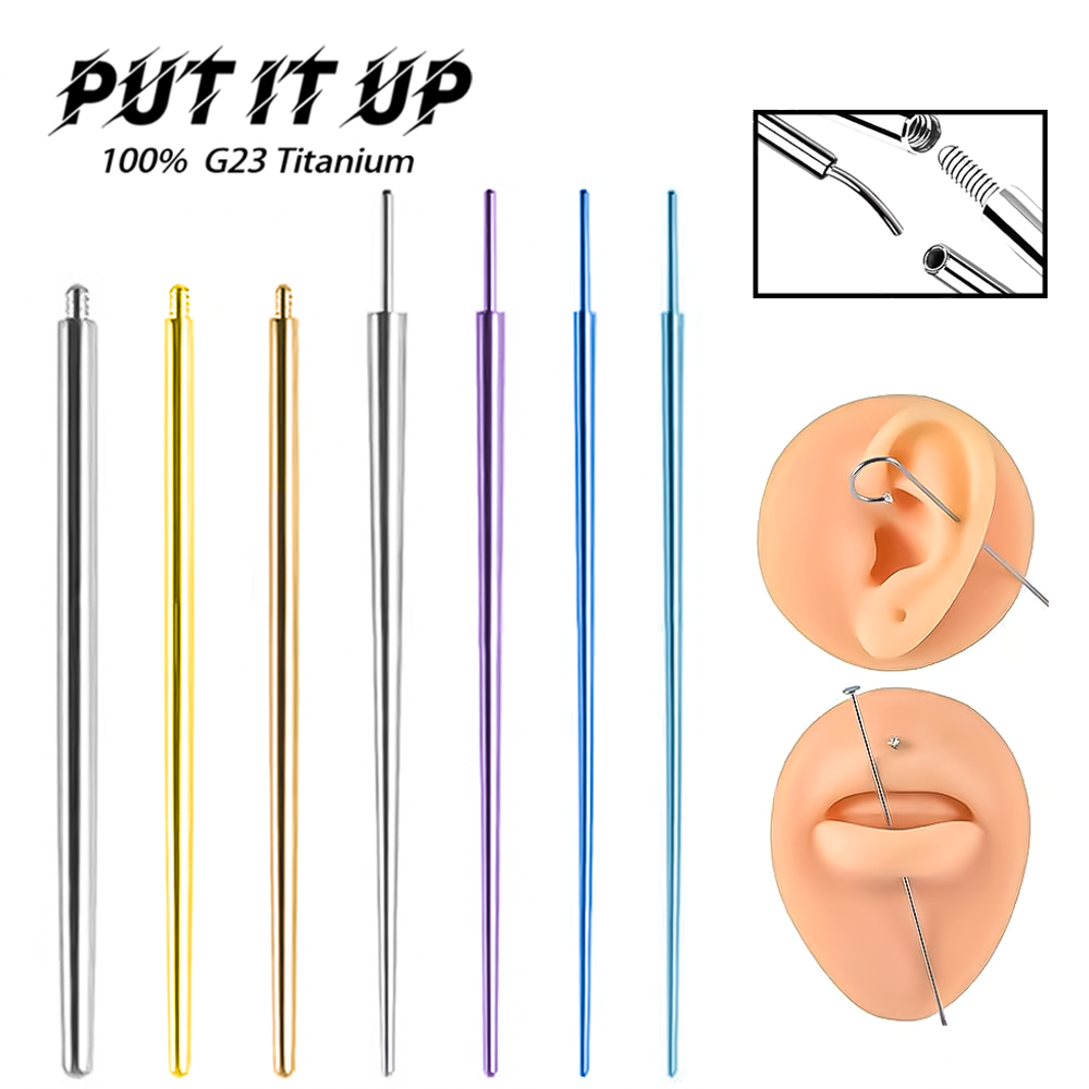 Body Jewelry Implant Grade Titanium - PUTITUP Set 10 Buah Jarum Pandu