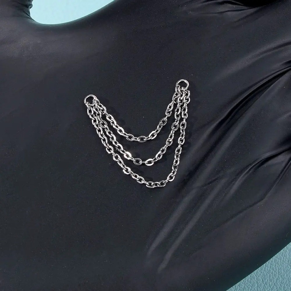 Body Jewelry Nose - Rantai Hidung Titanium Fashion Rantai Ganda