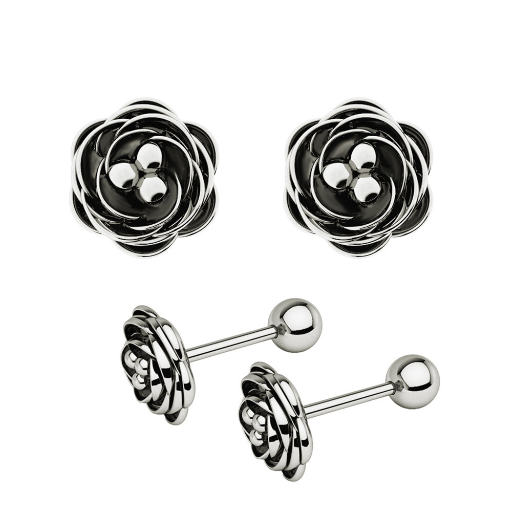 Body Jewelry Ideas - 10 Pasang Anting Zirkon Baja Tahan