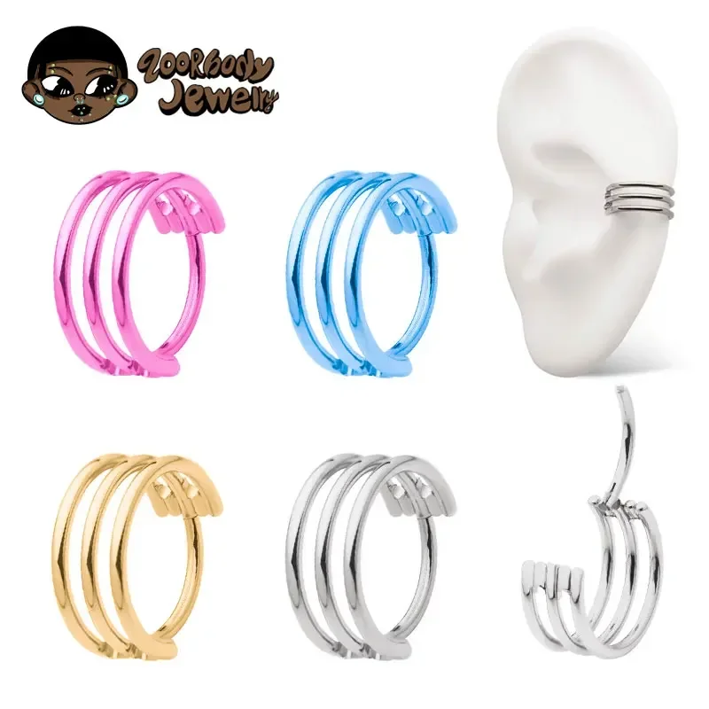 Body Piercing Quality Jewelry - G23 cincin hidung berengsel Titanium tiga