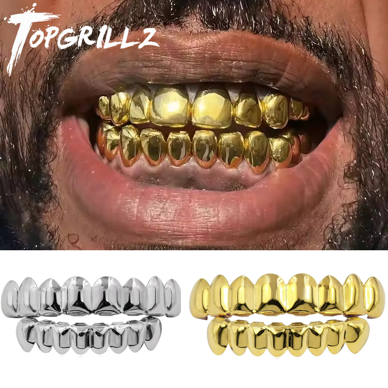 Body Jewelry Real Gold - TOPGRILLZ Set Pemanggang Atas & Bawah