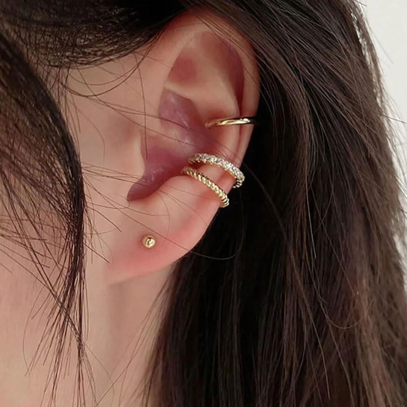 3 Pcs Anting Ear Cuff untuk Wa - Body Jewelry Hypoallergenic ulasan dan harga