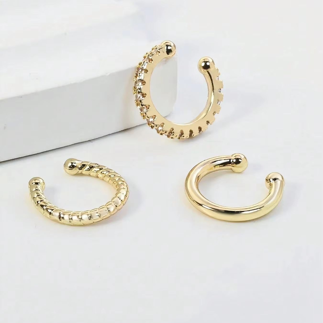 3 Pcs Anting Ear Cuff untuk Wa - Body Jewelry Hypoallergenic ulasan dan harga