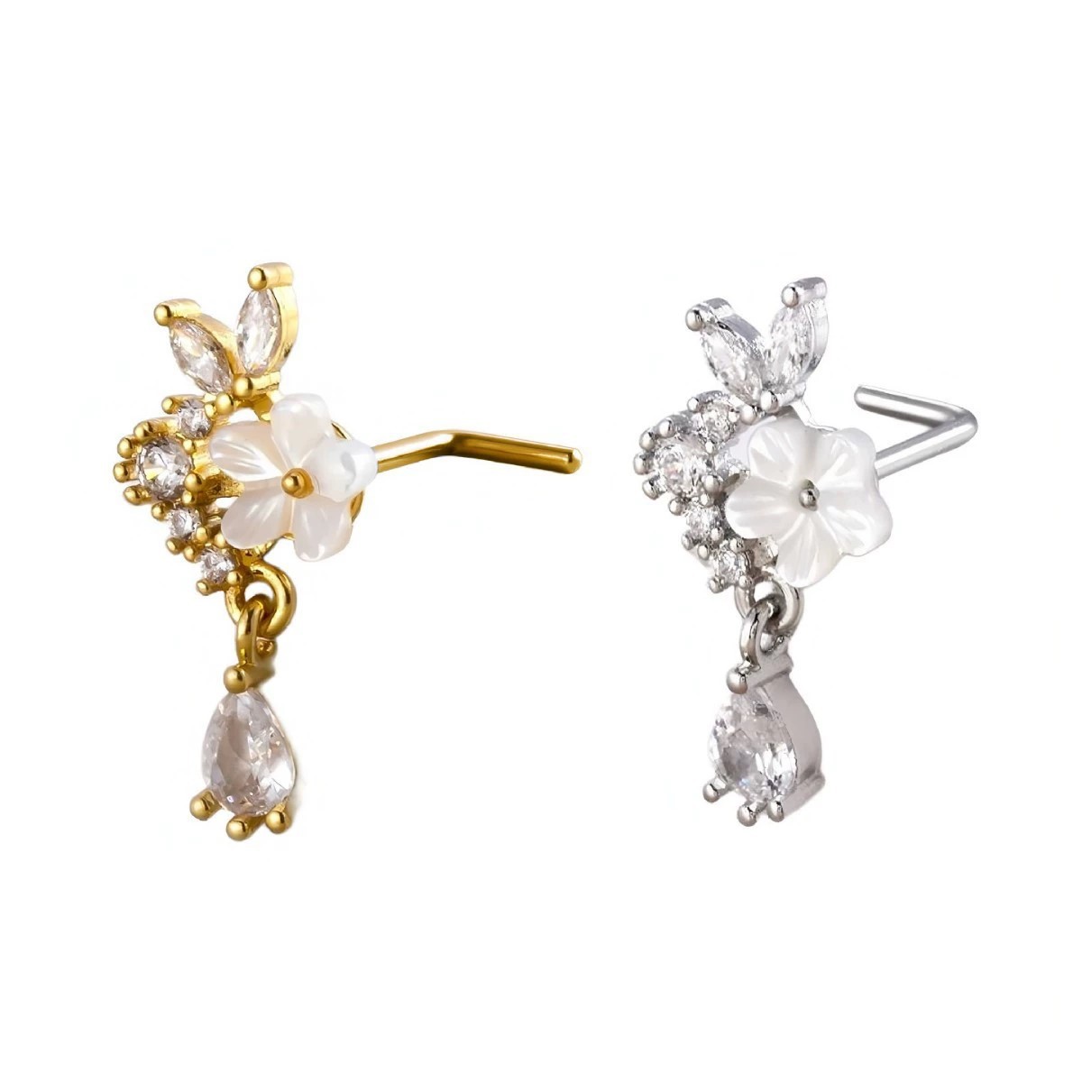 Cincin Hidung Bunga Emas denga - Body Jewelry Nose ulasan dan harga