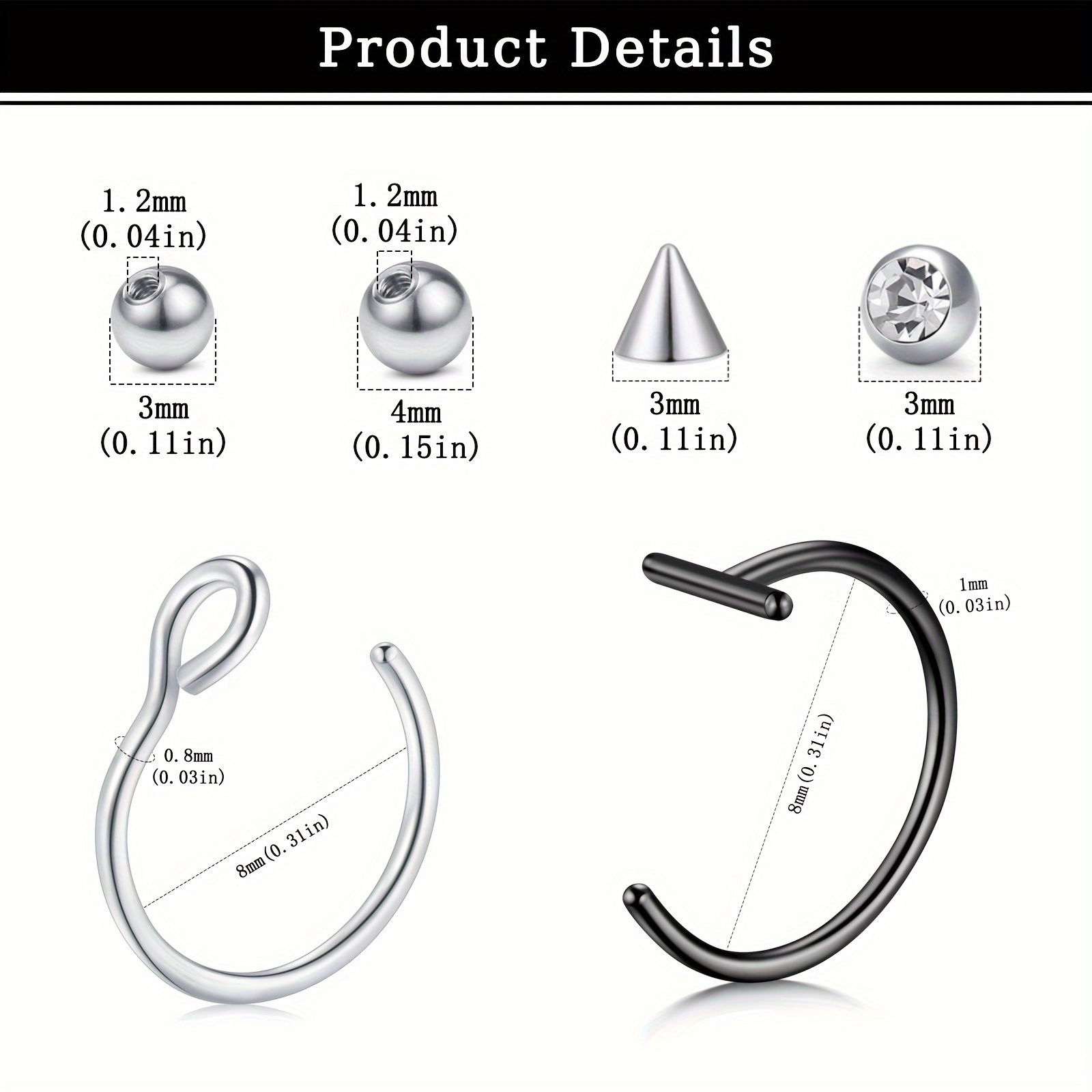 Tindik Palsu, Cincin Bibir Pal - Body Jewelry Nose ulasan dan harga