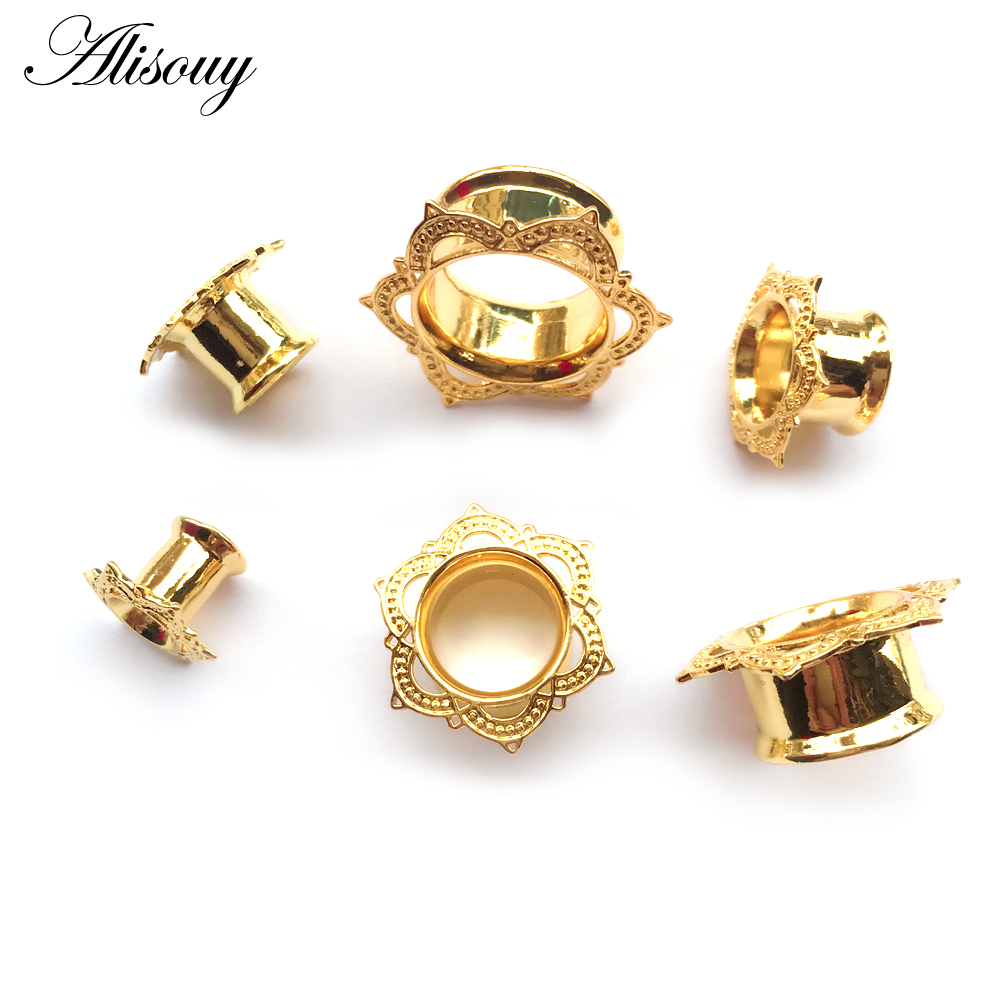 Alisouy 1 PCS Emas Warna Plug  - Body Jewelry Gauge To Mm ulasan dan harga