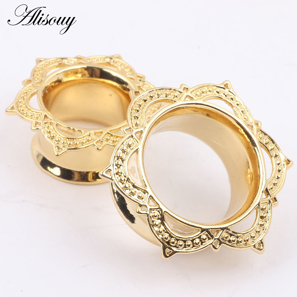 Alisouy 1 PCS Emas Warna Plug  - Body Jewelry Gauge To Mm ulasan dan harga