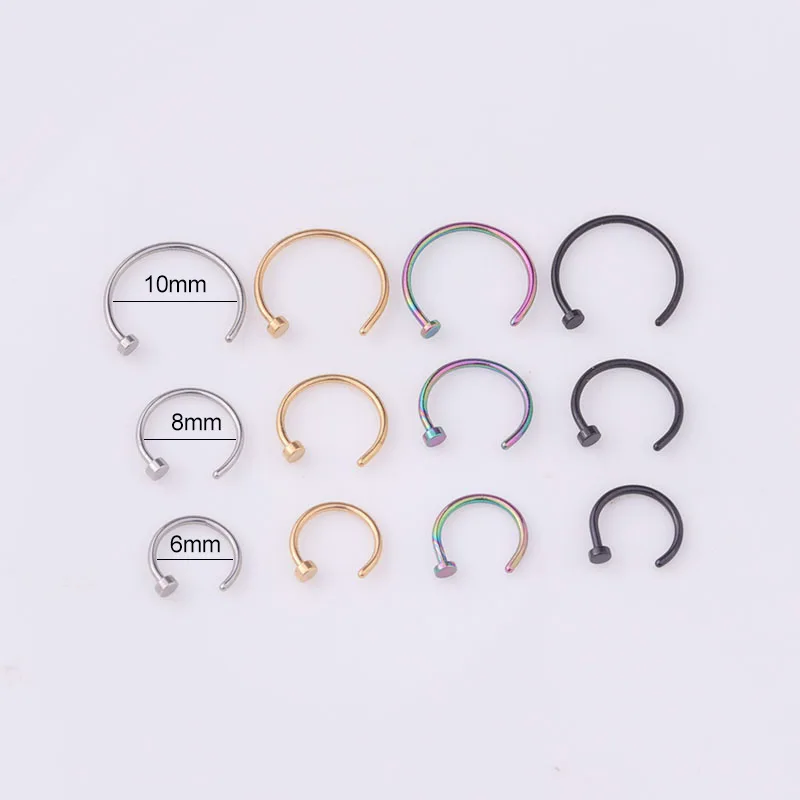 5pcs/lot 20G Cincin Hidung, 6m - Body Jewelry Hypoallergenic ulasan dan harga