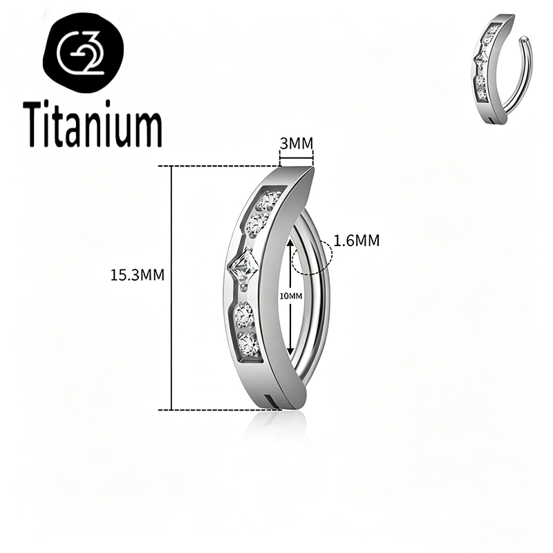 Cincin pusar titanium ASTM F13 - Body Jewelry Implant Grade Titanium ulasan dan harga
