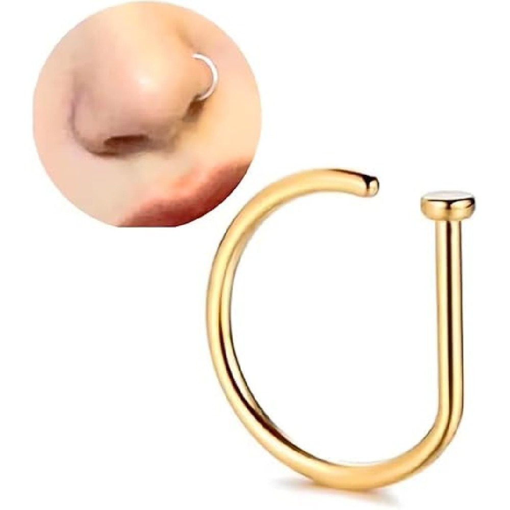 4 Paket Cincin Hidung Bentuk D - Body Jewelry Nose ulasan dan harga