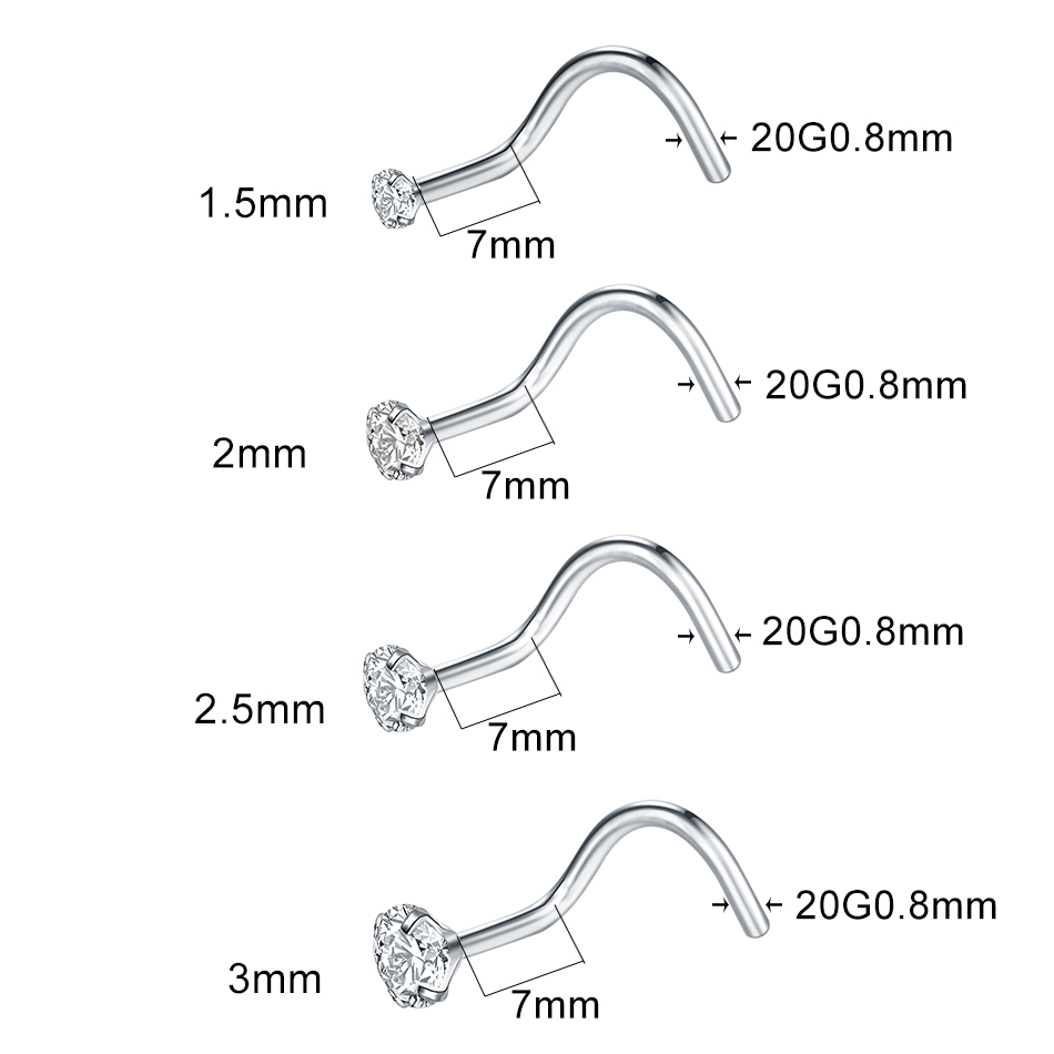1/5pcs Anting Hidung Titanium  - Body Jewelry Implant Grade Titanium ulasan dan harga