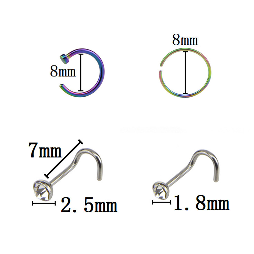 22Pcs Cincin Hidung Stainless  - Body Jewelry Ideas ulasan dan harga