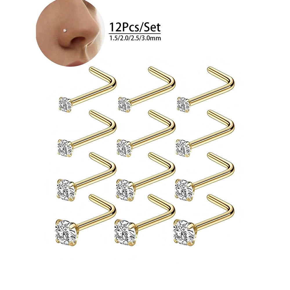 12-Piece Full Set 316L Hypoall - Body Jewelry Nose ulasan dan harga